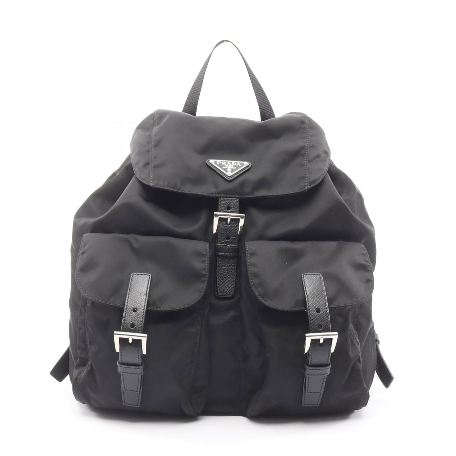 Saffiano Triangle - Prada Backpack Nylon: Saffiano Triangle - Prada Backpack Nylon This listing features Saffiano Triangle - Prada Backpack Nylon. Item specifics are provided below. Item Specifics: Brand: Prada Type: Backpack Material: Nylon