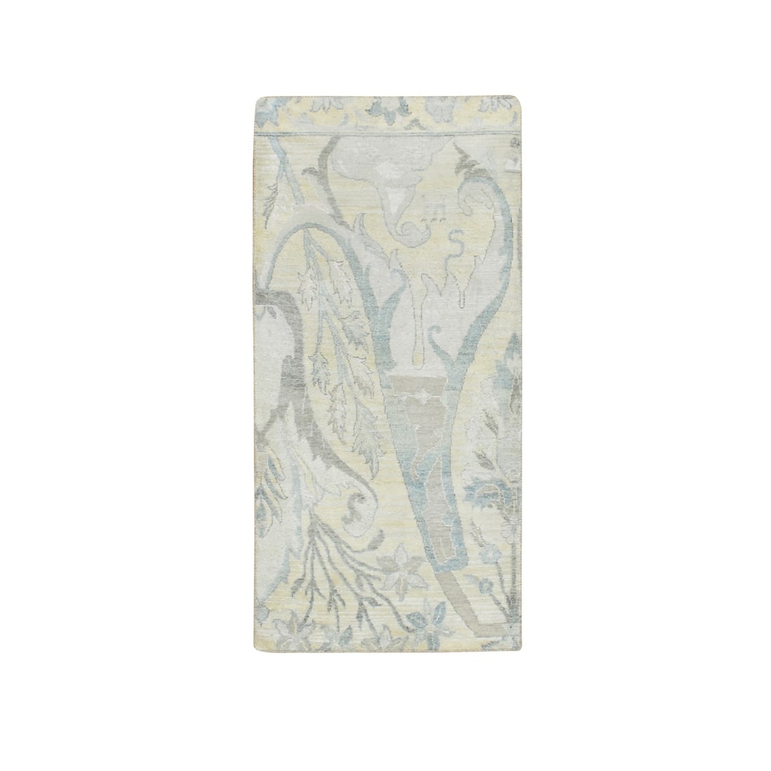 Rug 2'x4'3" White Bijar Garus Design Wool & Silk Hand Knotted Sample Mat: Rug 2'x4'3" White Bijar Garus Design Wool & Silk Hand Knotted Sample Mat This listing features Rug 2'x4'3" White Bijar Garus Design Wool & Silk Hand Knotted Sample Mat. Item specifics are provided bel