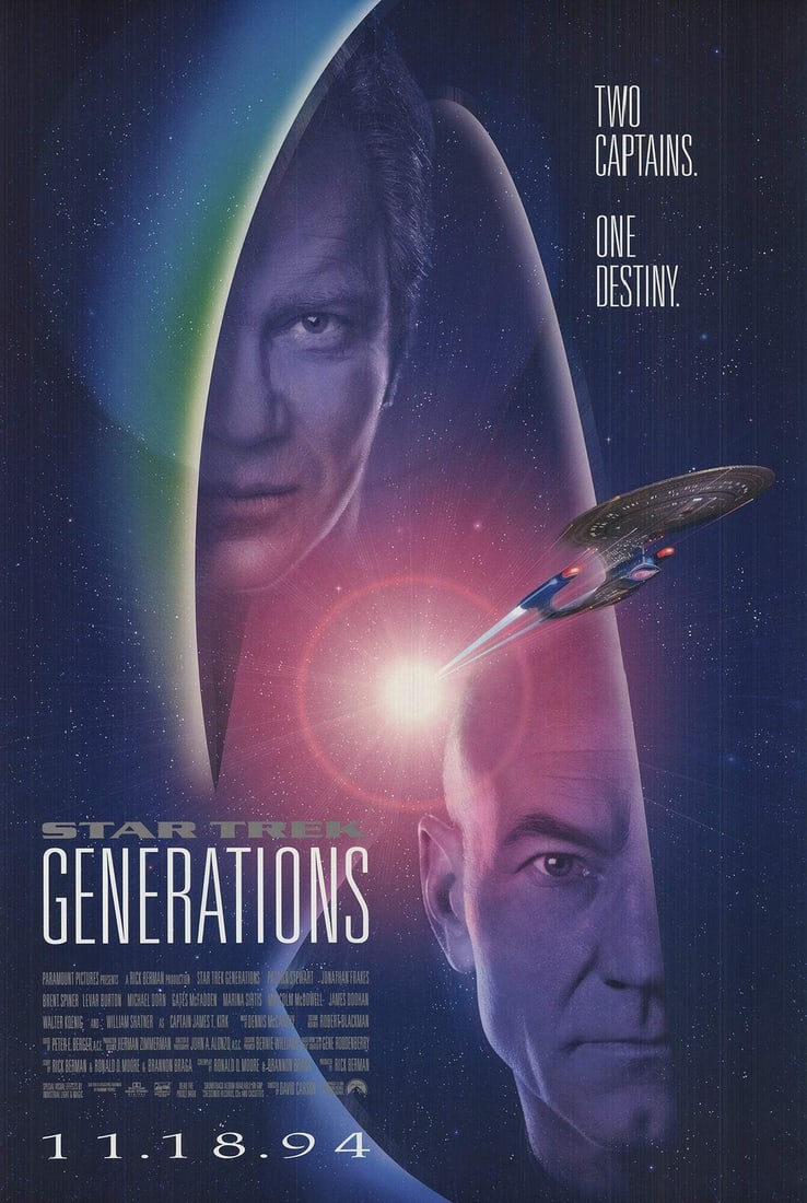 1994 ARTIST UNKNOWN Star Trek: Generations 39.75" x 26.75" Offset Lithograph (1 of 4)