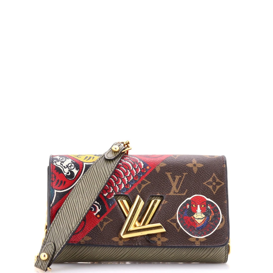 Canvas Louis Vuitton Twist Chain Wallet Limited Edition Kabuki Stickers Monogram (1 of 7)