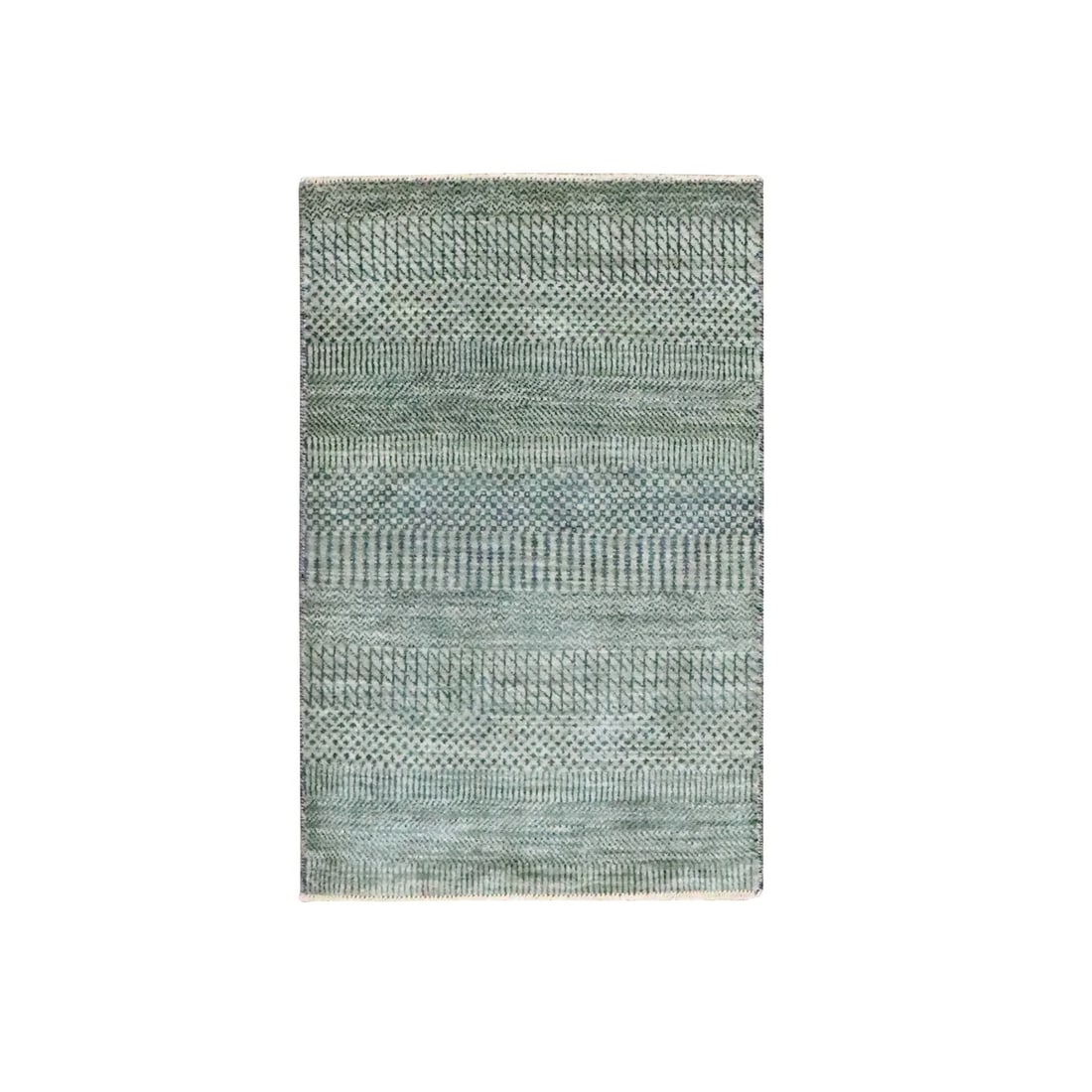 Rug 2'x3' Pastel Gray Hand Knotted Modern Grass Design Wool with Silk Mat: Rug 2'x3' Pastel Gray Hand Knotted Modern Grass Design Wool with Silk Mat This listing features Rug 2'x3' Pastel Gray Hand Knotted Modern Grass Design Wool with Silk Mat. Item specifics are provided