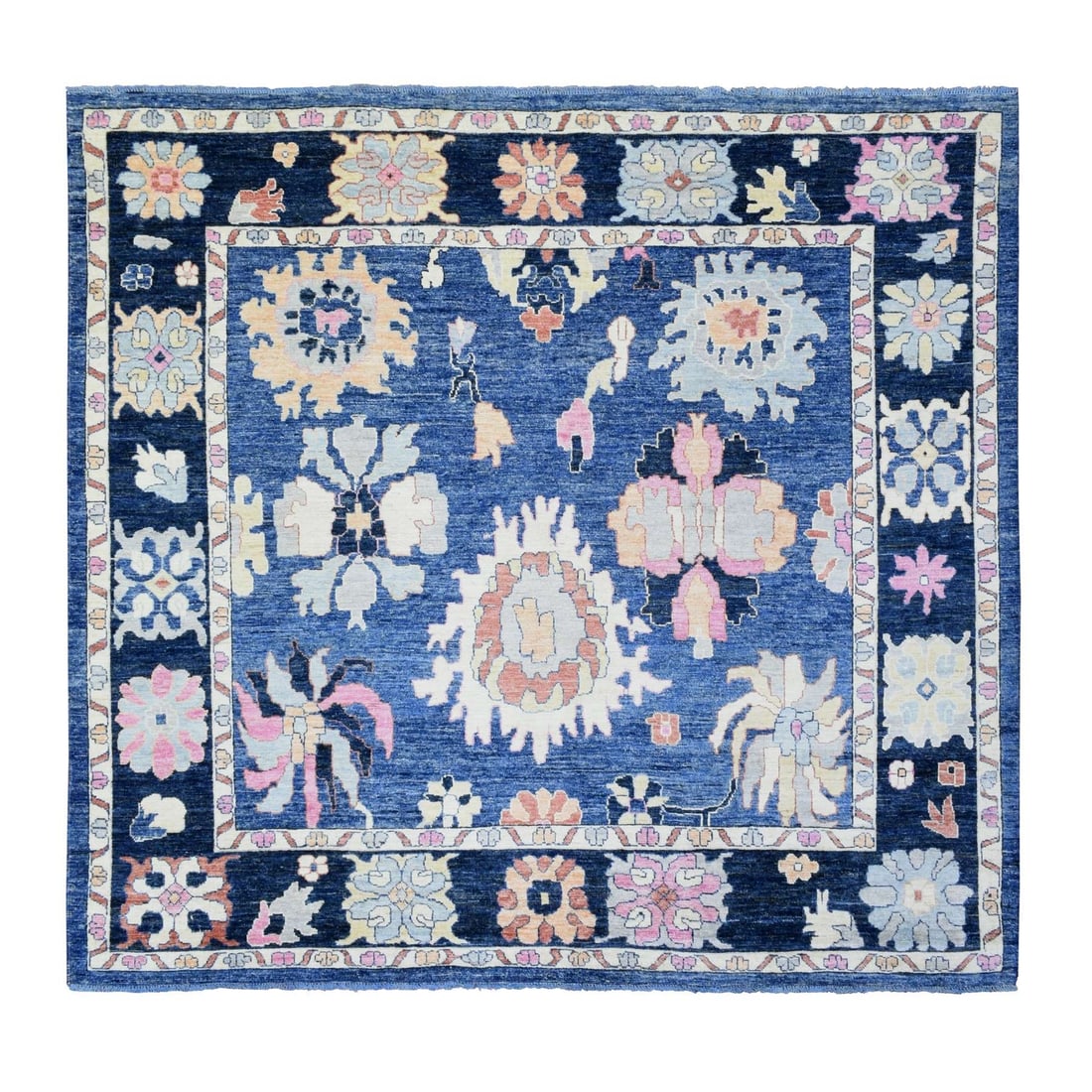 Rug 10'3"x10'3" Blue Hand Knotted Afghan Angora Oushak Soft Wool Square: Rug 10'3"x10'3" Blue Hand Knotted Afghan Angora Oushak Soft Wool Square This listing features Rug 10'3"x10'3" Blue Hand Knotted Afghan Angora Oushak Soft Wool Square. Item specifics are provided