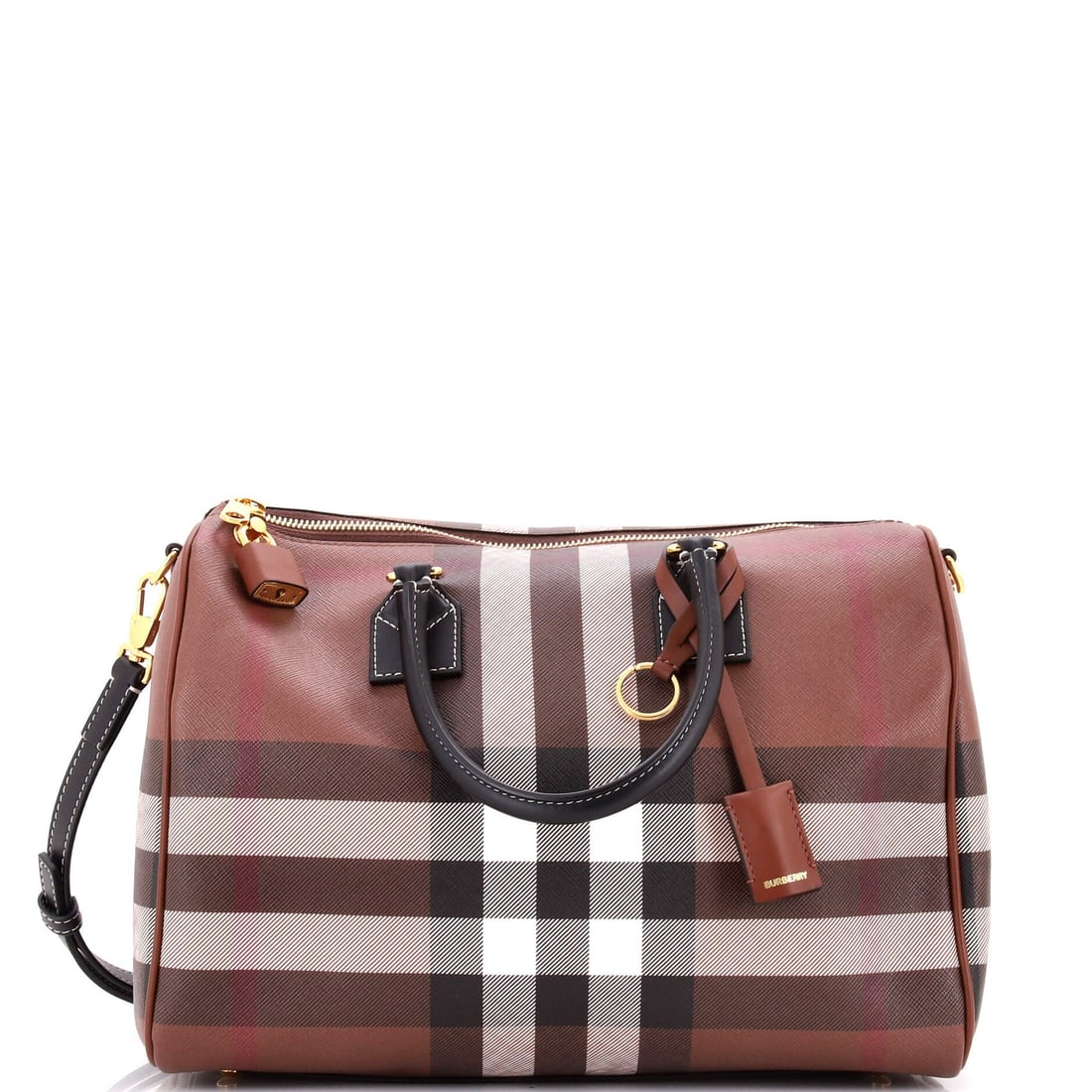 Medium Burberry Bowling Bag Check E-Canvas: Medium Burberry Bowling Bag Check E-Canvas This listing features Medium Burberry Bowling Bag Check E-Canvas. Item specifics are provided below. Item Specifics: Brand: Burberry Exterior Material: