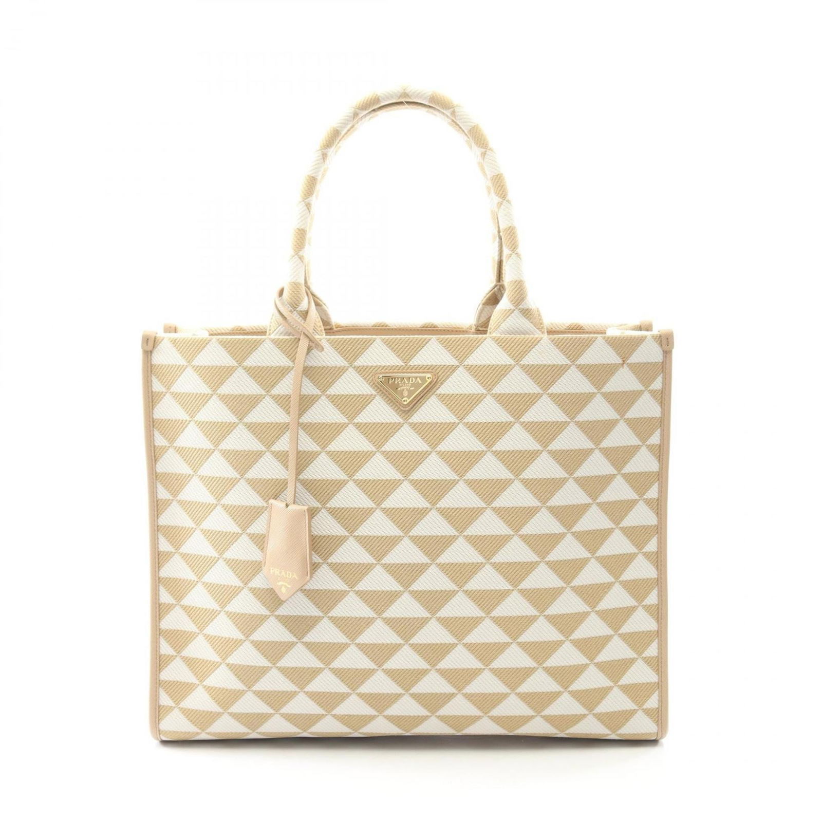 Canvas Prada Tote Bag: Canvas Prada Tote Bag This listing features Canvas Prada Tote Bag. Item specifics are provided below. Item Specifics: Brand: Prada Type: Tote Bag Material: Canvas Color: Beige, White Gender: Women