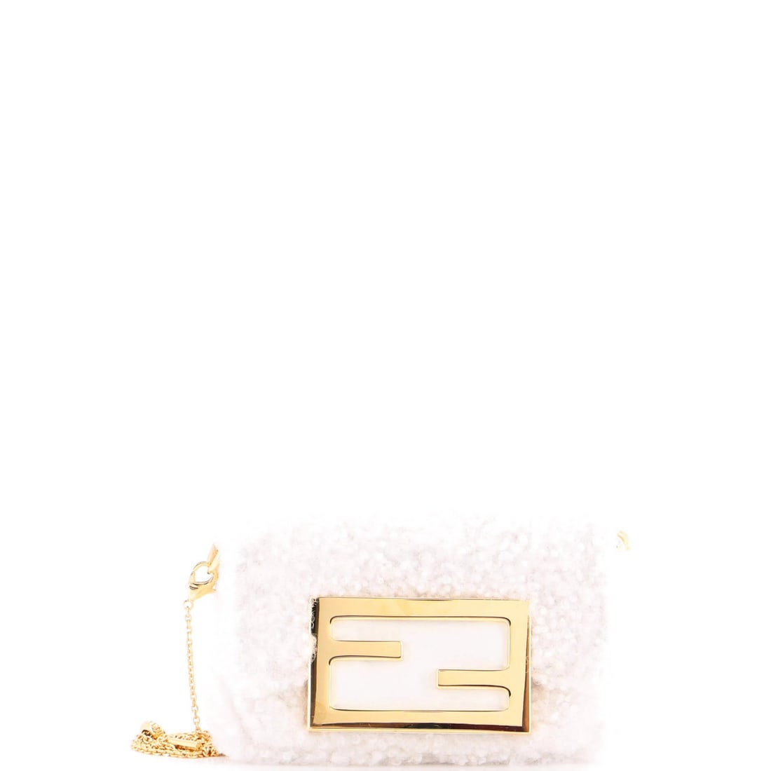 Nano Fendi Chain Baguette Charm Bag Shearling: Nano Fendi Chain Baguette Charm Bag Shearling This listing features Nano Fendi Chain Baguette Charm Bag Shearling. Item specifics are provided below. Item Specifics: Brand: Fendi Exterior Material: