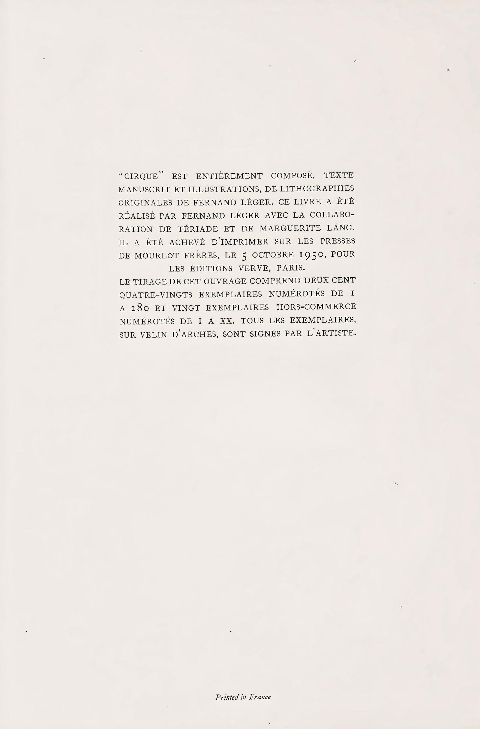 Lithograph - Fernand Lger - Composition - Cirque - Lithographies Originales - 7