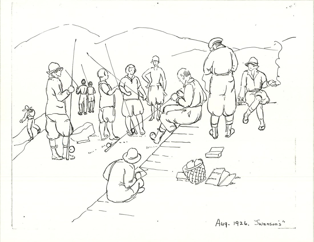 Contemporary YB ROBINSON Swansons 8.5" x 11" Lithograph 1926 (1 of 4)