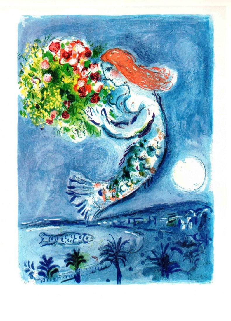 Modernism MARC CHAGALL La Baie des Anges 12.5" x 9.75" Poster 1963 (1 of 1)