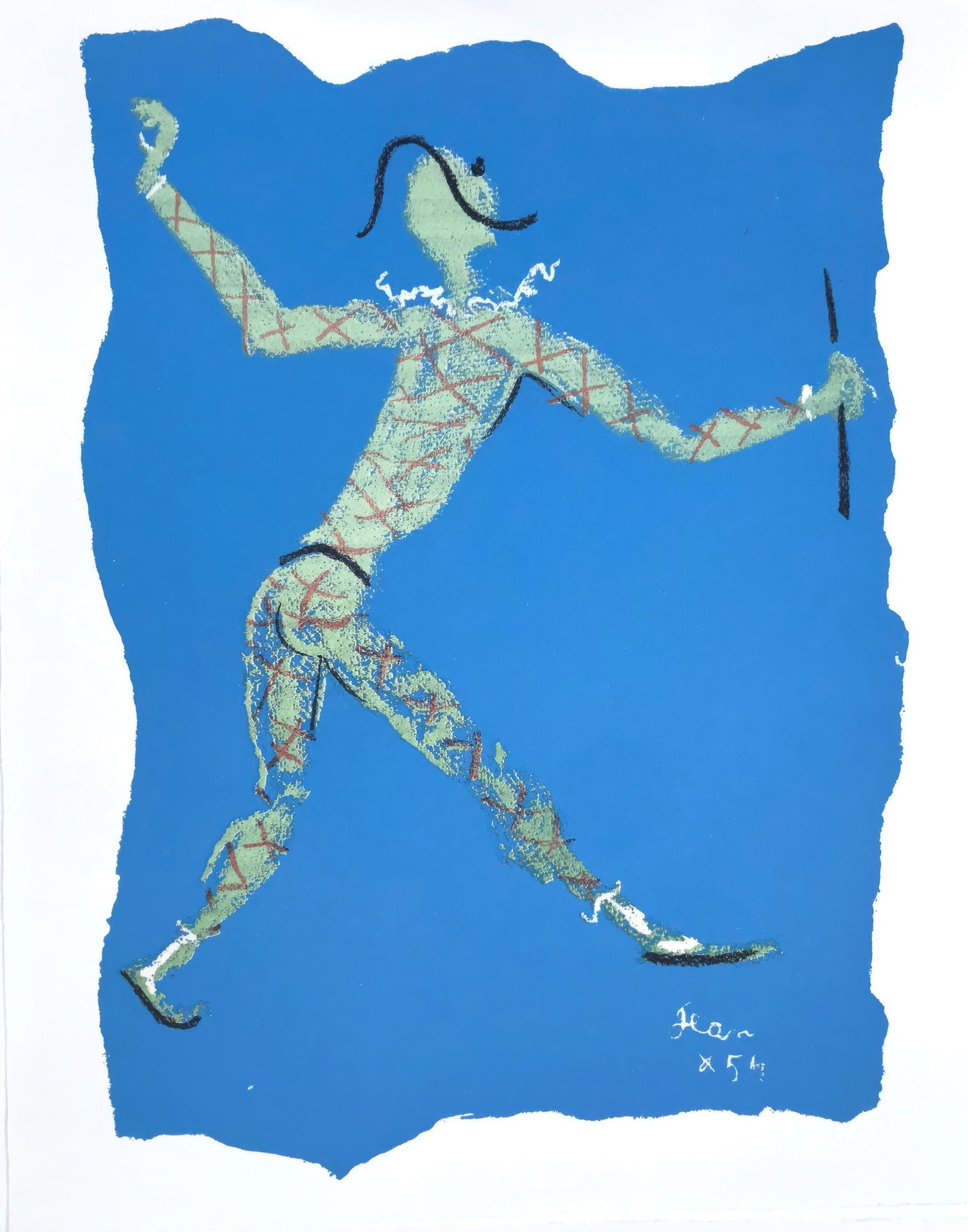 1955 - Jean Cocteau - Untitled - from Under the Coat of Fire - Lithograph: 1955 - Jean Cocteau - Untitled - from Under the Coat of Fire - Lithograph This listing features 1955 - Jean Cocteau - Untitled - from Under the Coat of Fire - Lithograph. Item specifics are provided b