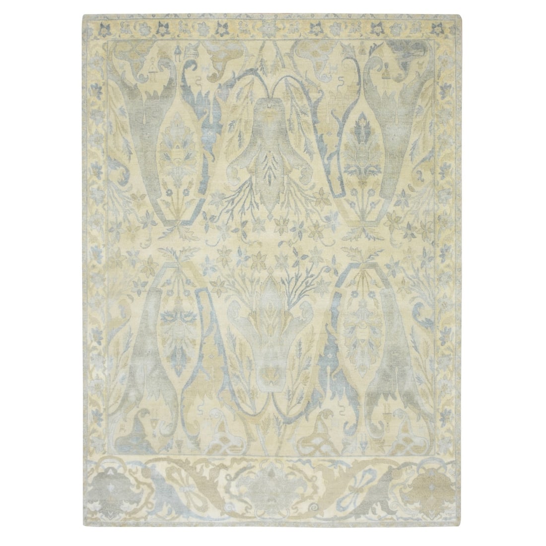 Rug 8'10"x12'1" Chiffon White Bijar Garus Design Wool & Silk Hand Knotted: Rug 8'10"x12'1" Chiffon White Bijar Garus Design Wool & Silk Hand Knotted This listing features Rug 8'10"x12'1" Chiffon White Bijar Garus Design Wool & Silk Hand Knotted. Item specifics are provided b
