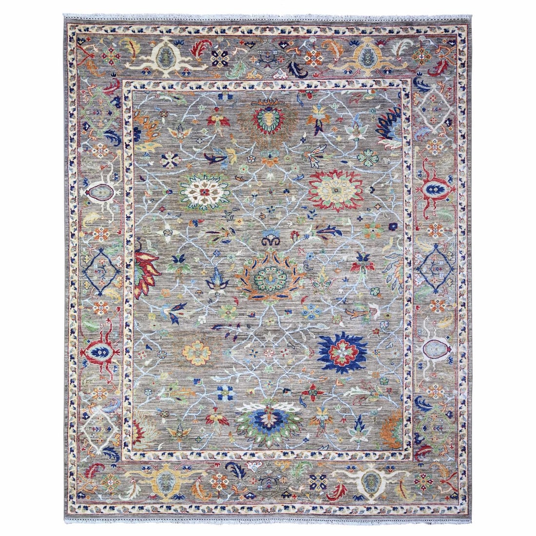 Rug 8'2"x9'9" Dolphin Gray Hand Knotted Wool Aryana with Ziegler Mahal: Rug 8'2"x9'9" Dolphin Gray Hand Knotted Wool Aryana with Ziegler Mahal This listing features Rug 8'2"x9'9" Dolphin Gray Hand Knotted Wool Aryana with Ziegler Mahal. Item specifics are provided below.