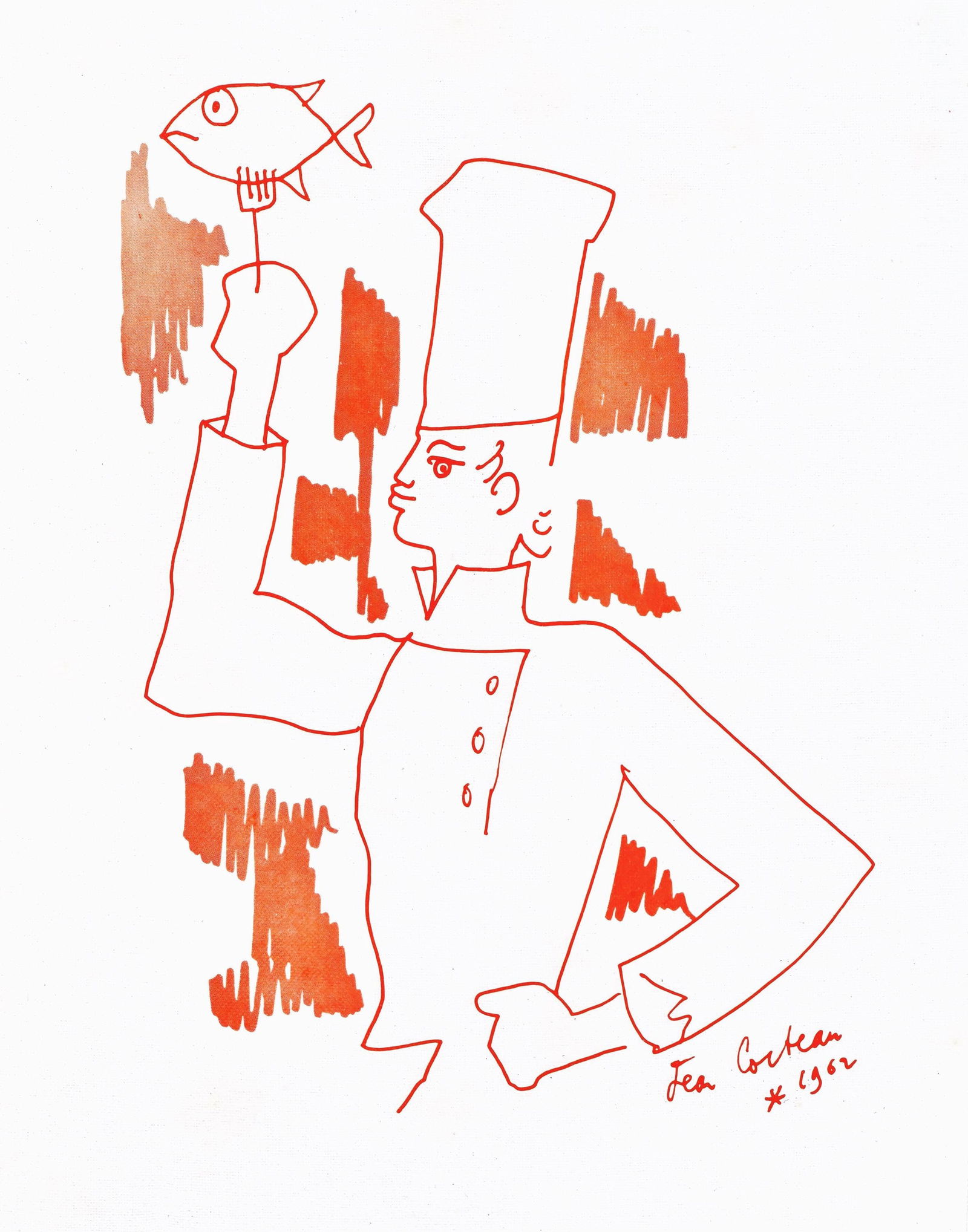 1964 - Jean Cocteau - Untitled - from Recipes for a Friend - illustrations by Jean Cocteau -: 1964 - Jean Cocteau - Untitled - from Recipes for a Friend - illustrations by Jean Cocteau - Lithograph This listing features 1964 - Jean Cocteau - Untitled - from Recipes for a Friend - illustrations