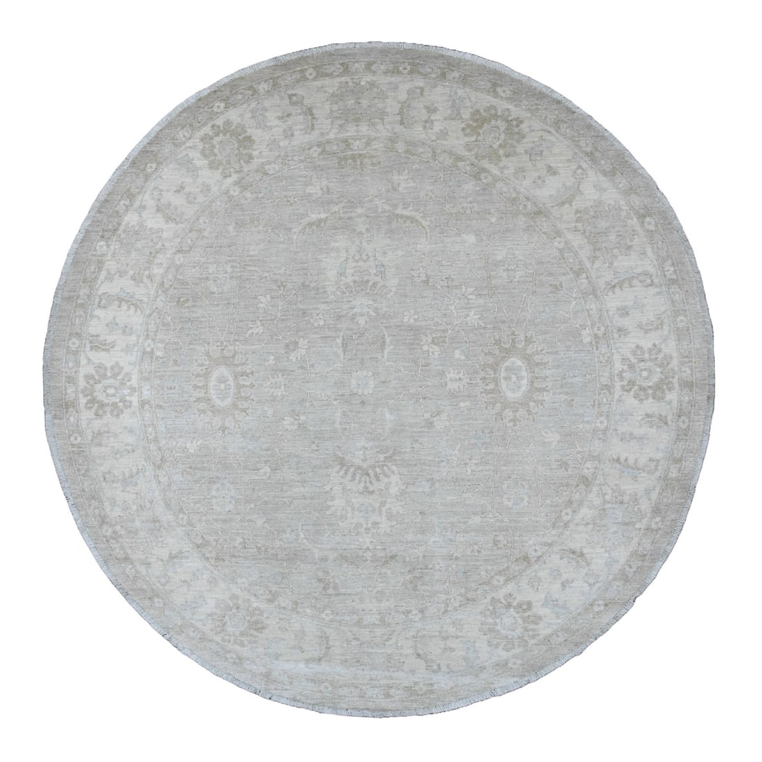 Rug 8'x8' Misty Gray Ziegler Mahal Revival Hand Knotted 100% Wool Round: Rug 8'x8' Misty Gray Ziegler Mahal Revival Hand Knotted 100% Wool Round This listing features Rug 8'x8' Misty Gray Ziegler Mahal Revival Hand Knotted 100% Wool Round. Item specifics are provided