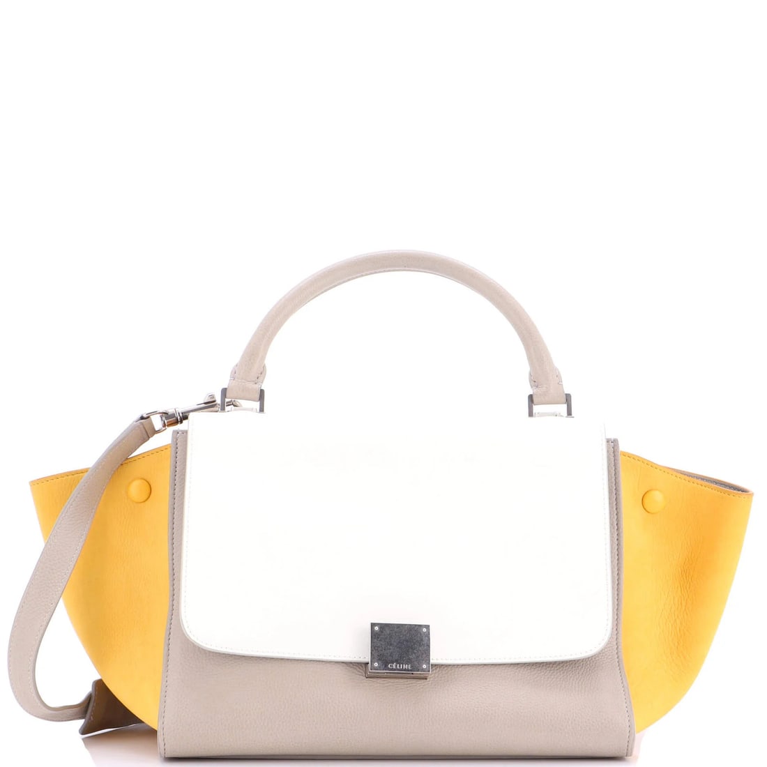 Small Celine Trapeze Bag Leather with Patent: Small Celine Trapeze Bag Leather with Patent This listing features Small Celine Trapeze Bag Leather with Patent. Item specifics are provided below. Item Specifics: Brand: Celine Exterior Material: Lea