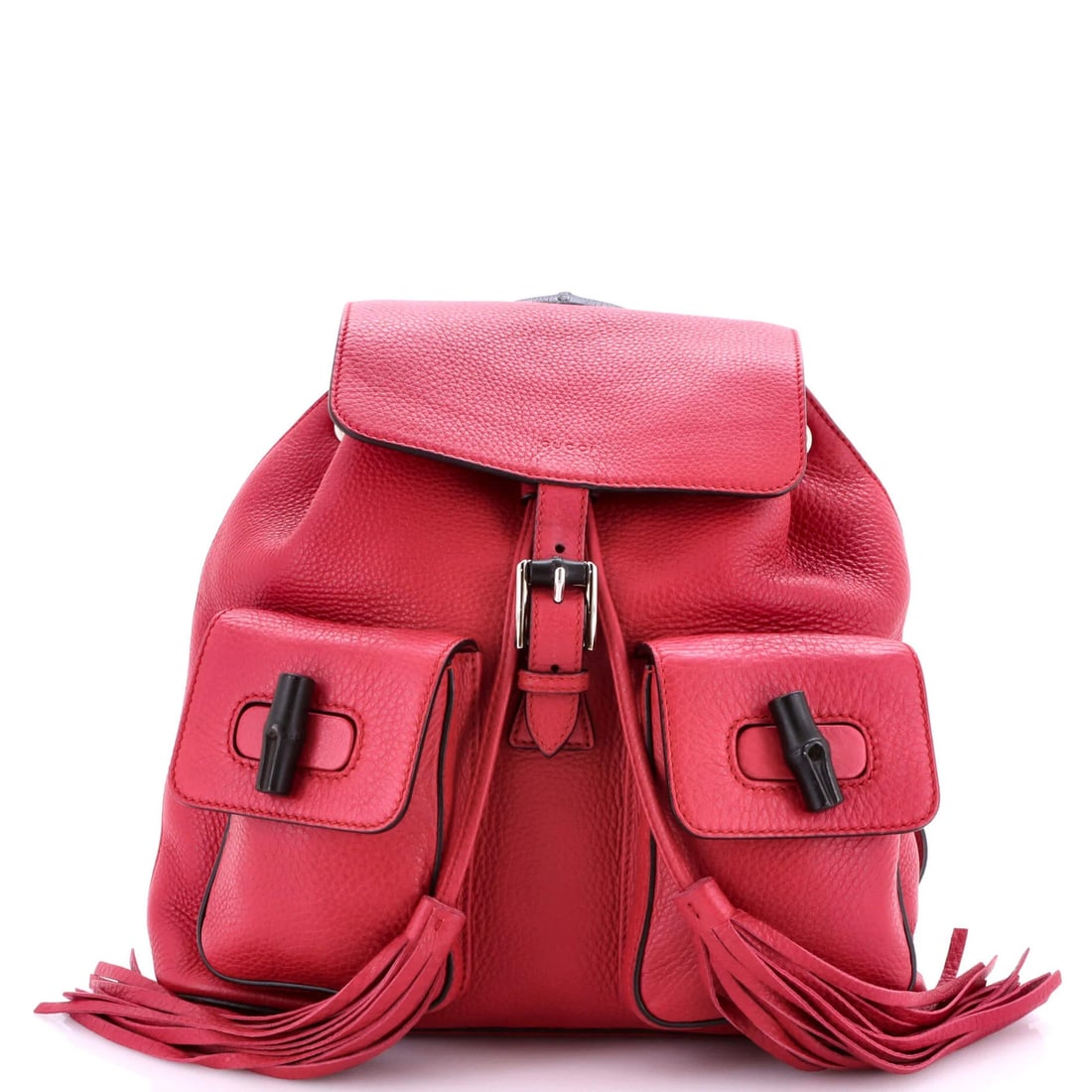 Medium Gucci Bamboo Tassel Backpack Leather: Medium Gucci Bamboo Tassel Backpack Leather This listing features Medium Gucci Bamboo Tassel Backpack Leather. Item specifics are provided below. Item Specifics: Brand: Gucci Exterior Material: