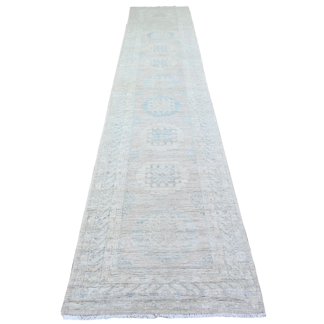 Rug 2'10"x15' Timberwolf Gray White Wash Peshawar Hand Knotted XL Runner: Rug 2'10"x15' Timberwolf Gray White Wash Peshawar Hand Knotted XL Runner This listing features Rug 2'10"x15' Timberwolf Gray White Wash Peshawar Hand Knotted XL Runner. Item specifics are provided bel