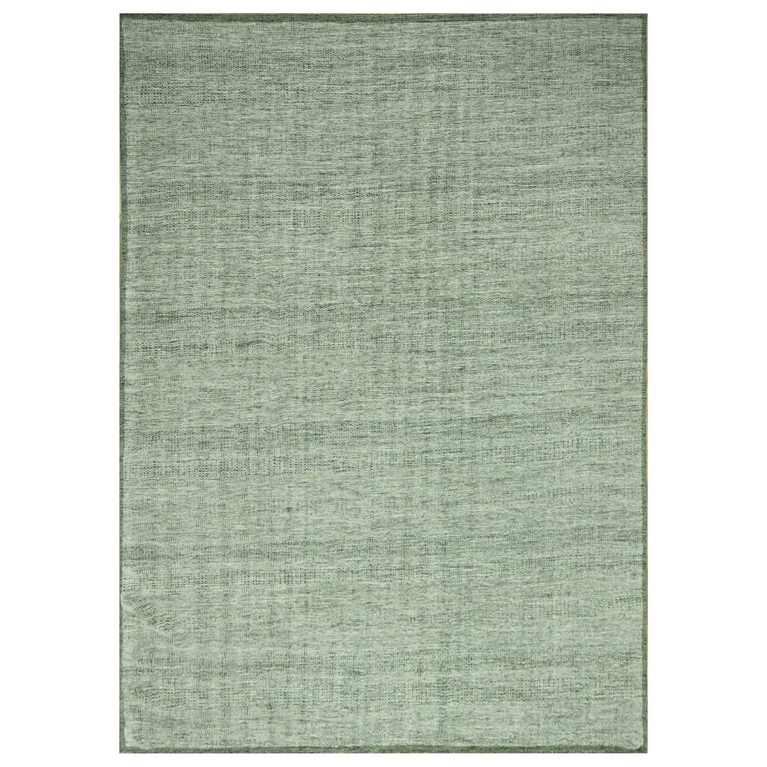 Knotted 9'10"x14' Sage Green Pure Wool Rug Oxidized Grass Design Hand (1 of 11)