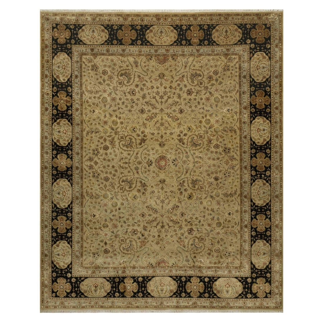 Rug 8'x10' Brown Kishoon Design New Zealand Wool with Silk Hand Knotted: Rug 8'x10' Brown Kishoon Design New Zealand Wool with Silk Hand Knotted This listing features Rug 8'x10' Brown Kishoon Design New Zealand Wool with Silk Hand Knotted. Item specifics are provided below