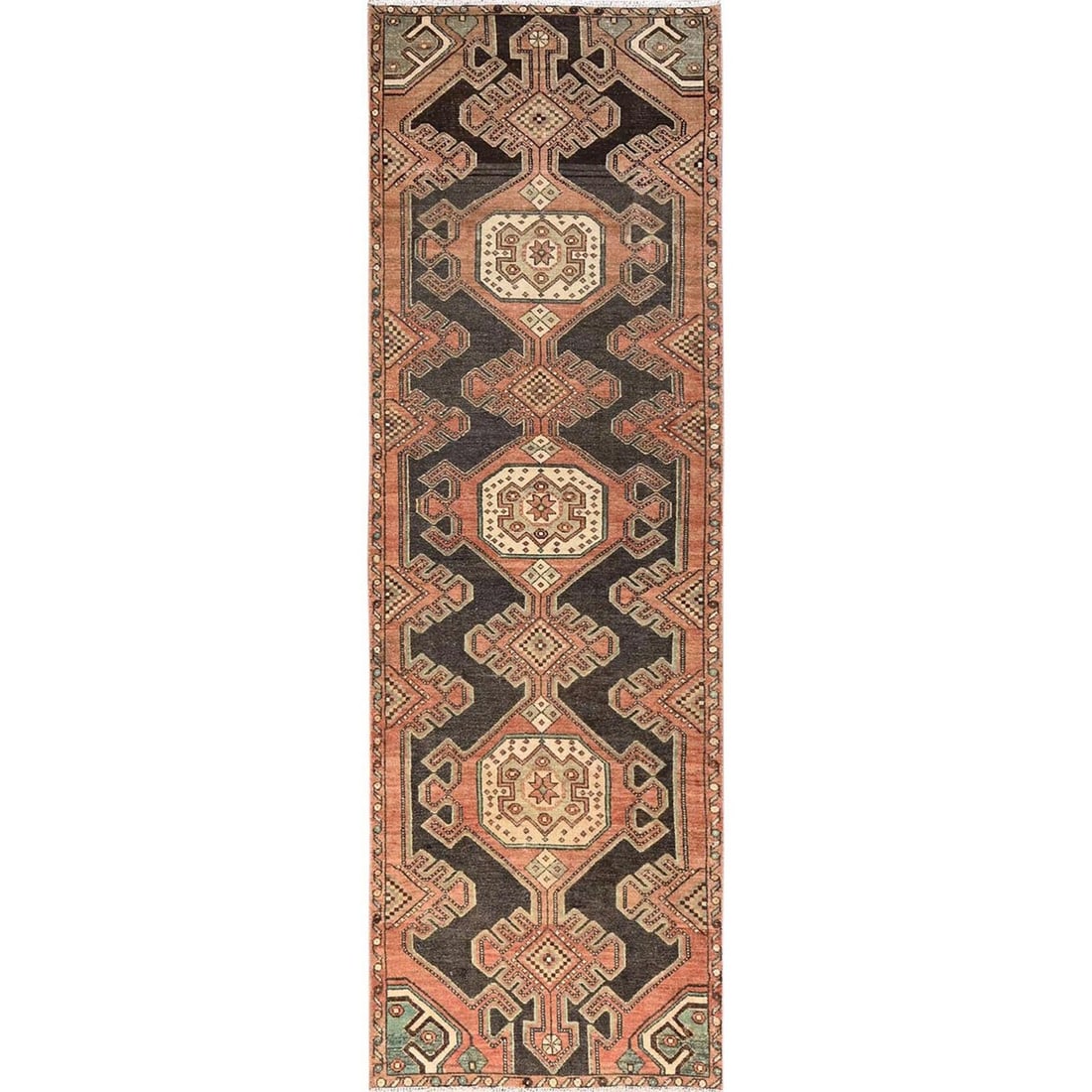 Rug 2'10"x9' Brown Vintage Northwest Zoroastrian Wool Hand Knotted Runner (1 of 7)