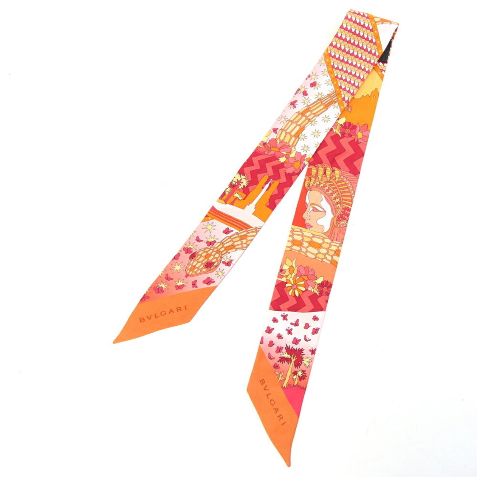 Women's - BVLGARI Serpenti Scarf Muffler in Orange - 100% Silk - Ribbon Scarf - Bag Charm: Women's - BVLGARI Serpenti Scarf Muffler in Orange - 100% Silk - Ribbon Scarf - Bag Charm This listing features Women's - BVLGARI Serpenti Scarf Muffler in Orange - 100% Silk - Ribbon Scarf - Bag