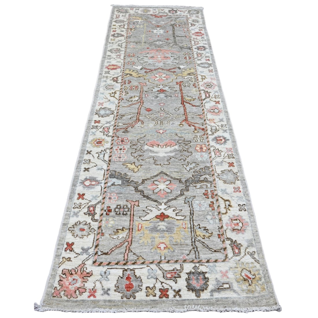 Rug 3'x9'8" Coin Gray Afghan Angora Oushak Hand Knotted Pure Wool Runner: Rug 3'x9'8" Coin Gray Afghan Angora Oushak Hand Knotted Pure Wool Runner This listing features Rug 3'x9'8" Coin Gray Afghan Angora Oushak Hand Knotted Pure Wool Runner. Item specifics are provided
