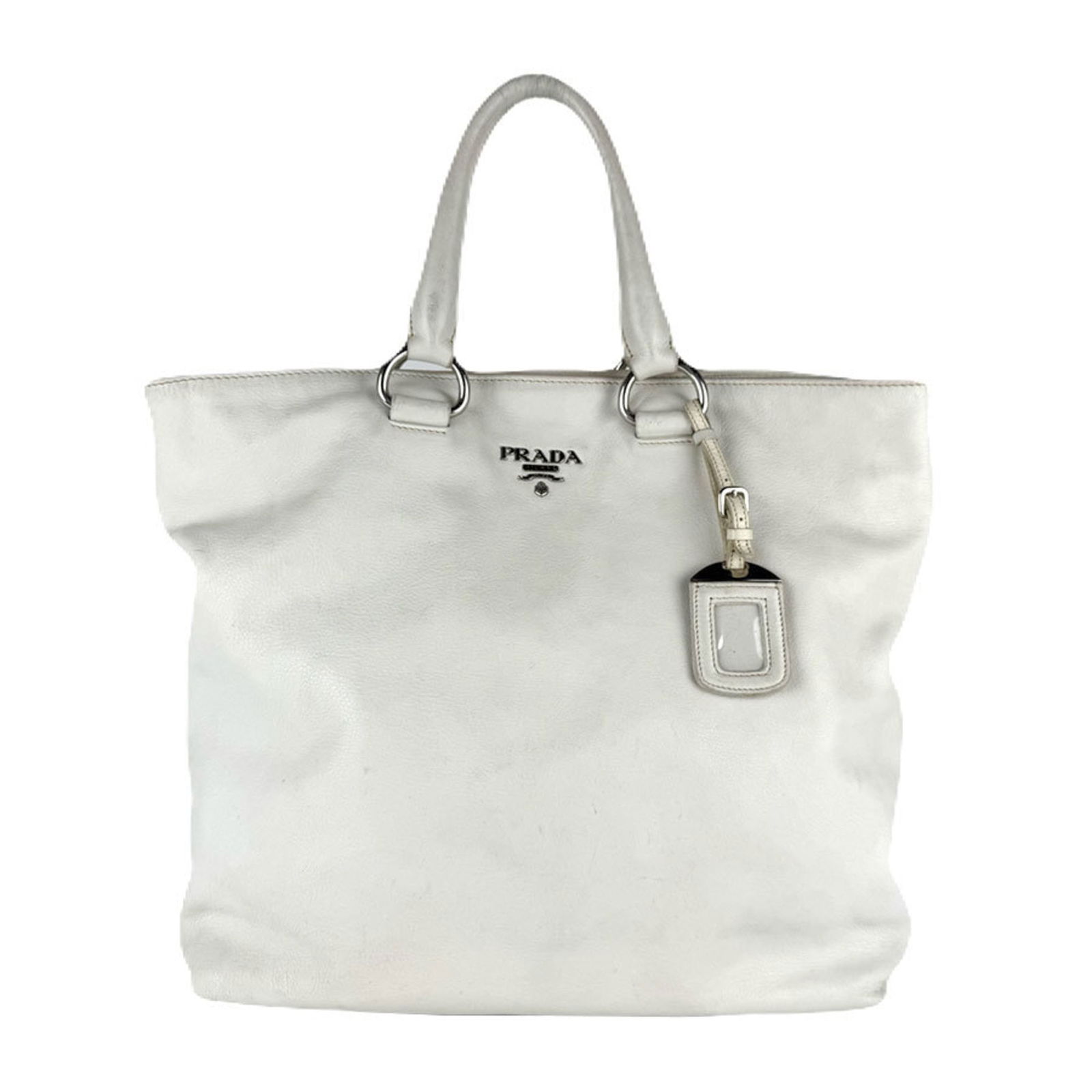 Leather Prada Handbag: Leather Prada Handbag This listing features Leather Prada Handbag. Item specifics are provided below. Item Specifics: Brand: Prada Type: Handbag Material: Leather Color: White Gender: Women Size
