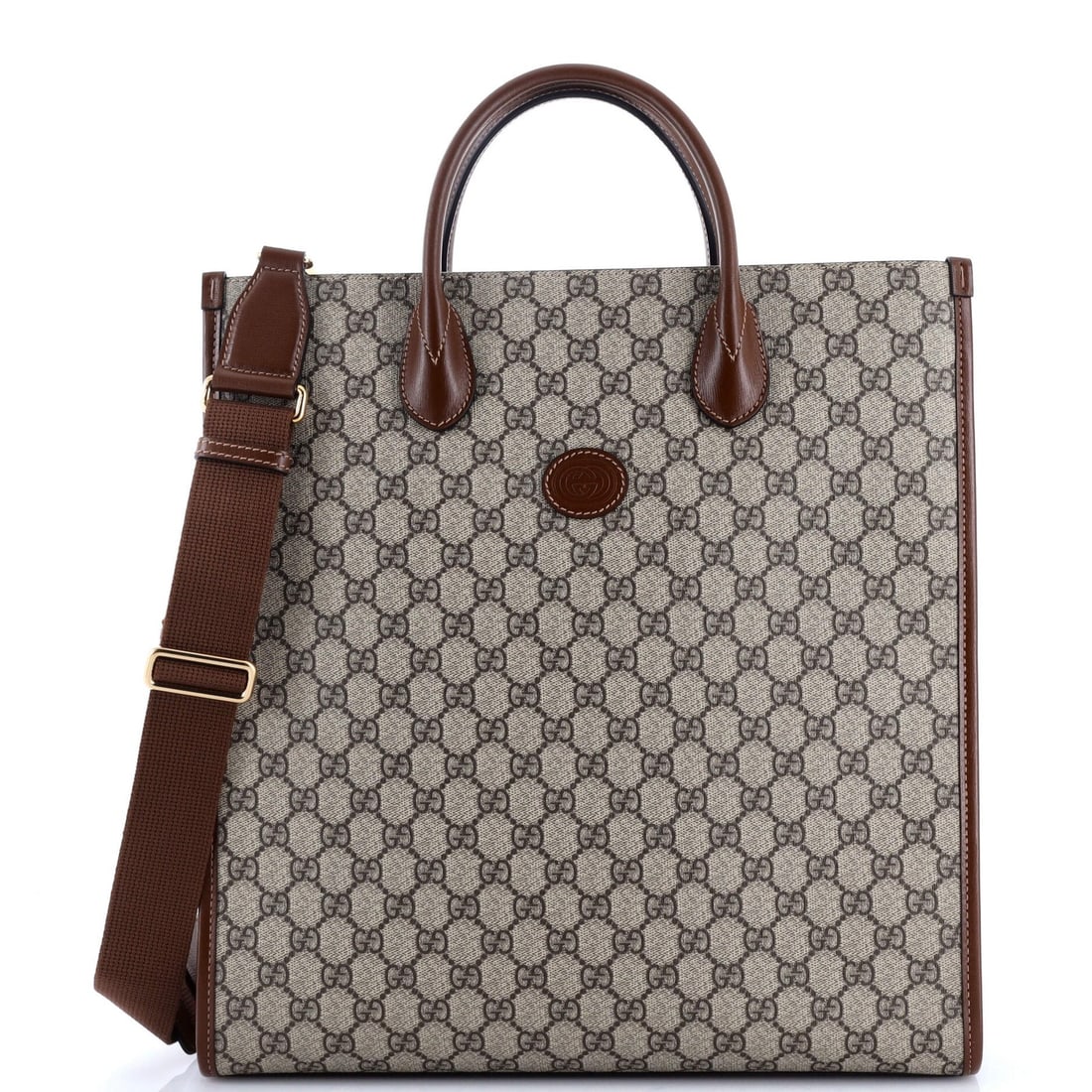 Vertical Gucci Interlocking G Tote GG Coated Canvas (1 of 6)