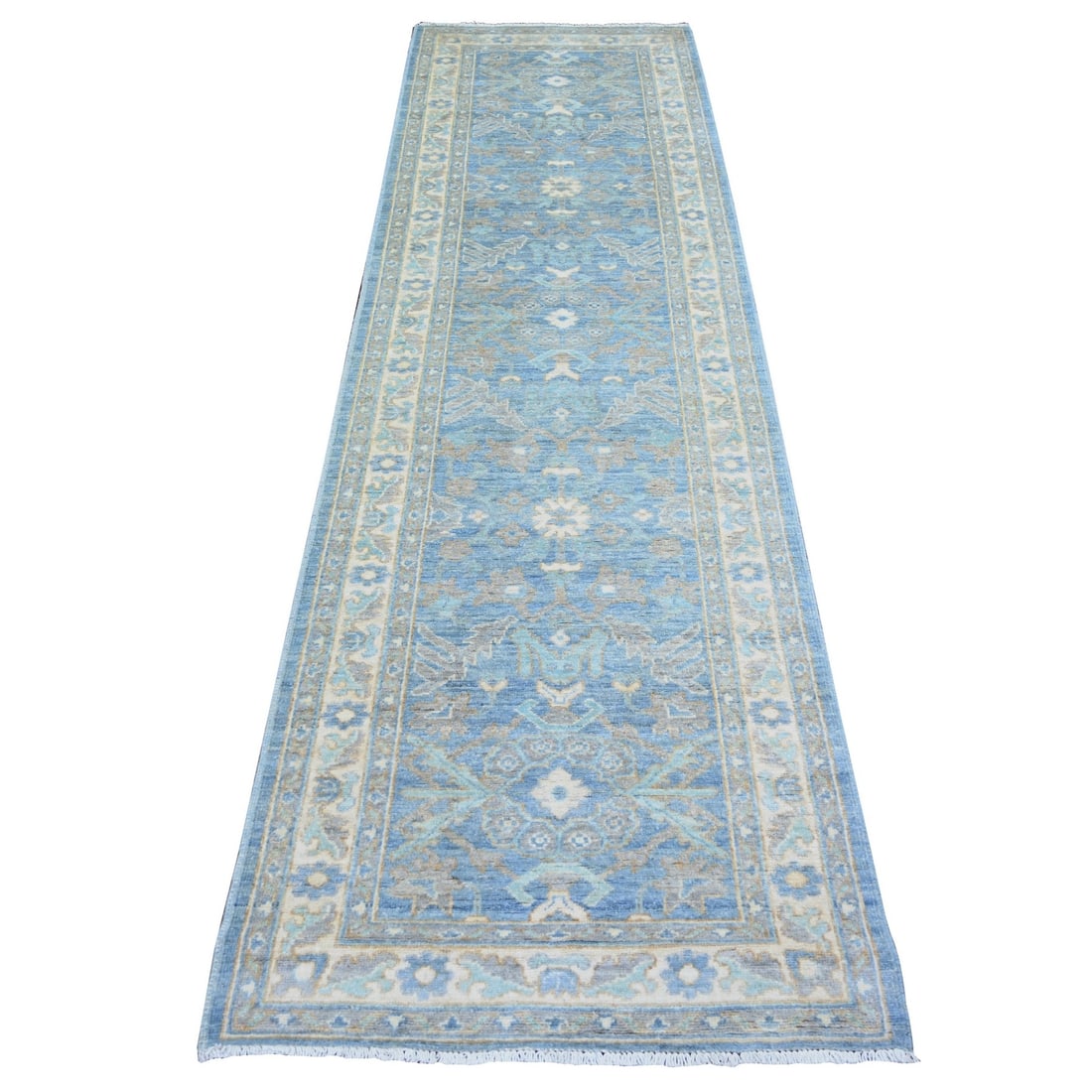 Rug 2'8"x9'6" Beau Blue Finer Peshawar Wool Hand Knotted Oriental (1 of 6)