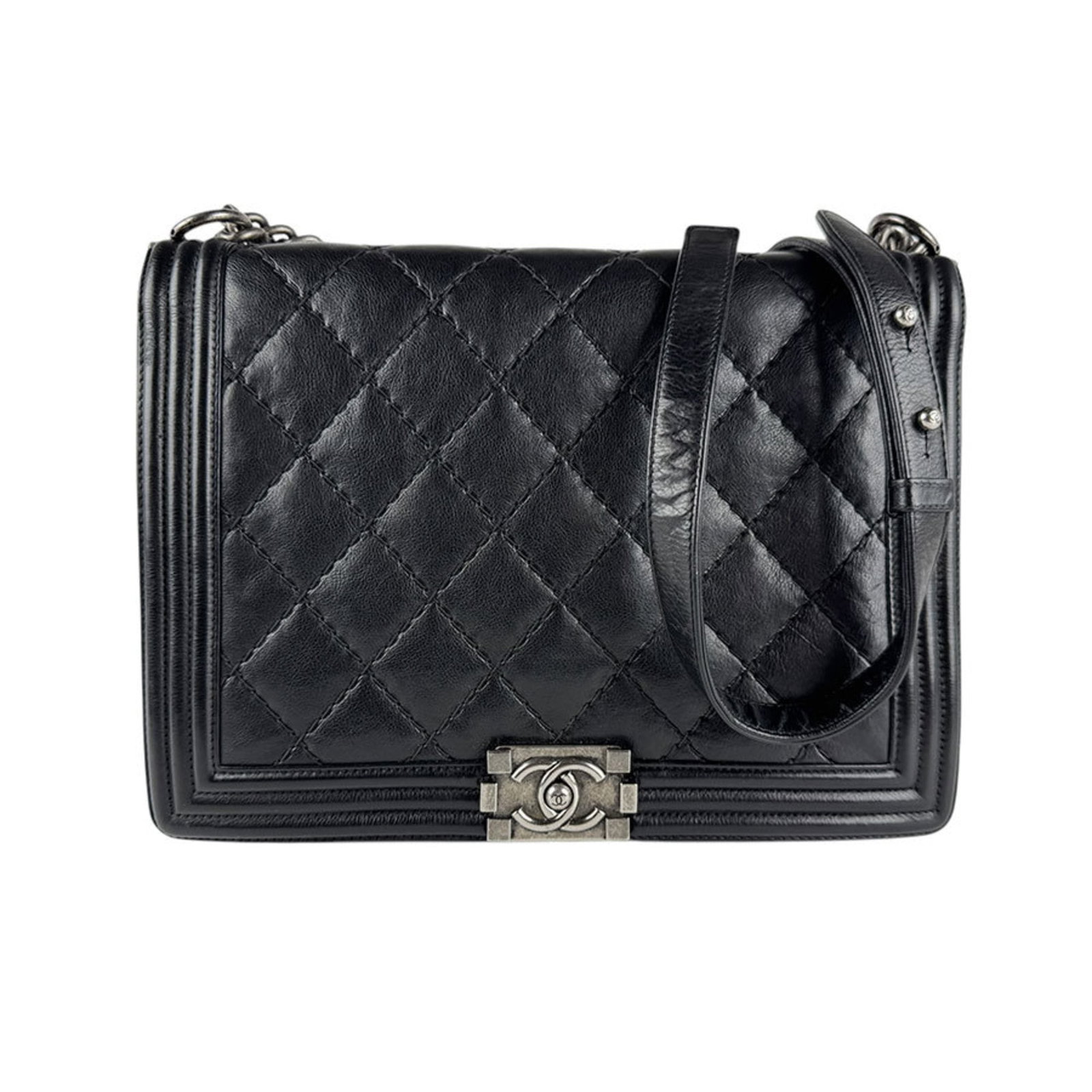 Leather Chanel Shoulder Bag: Leather Chanel Shoulder Bag This listing features Leather Chanel Shoulder Bag. Item specifics are provided below. Item Specifics: Brand: Chanel Type: Shoulder Bag Material: Leather Color: Black Gender