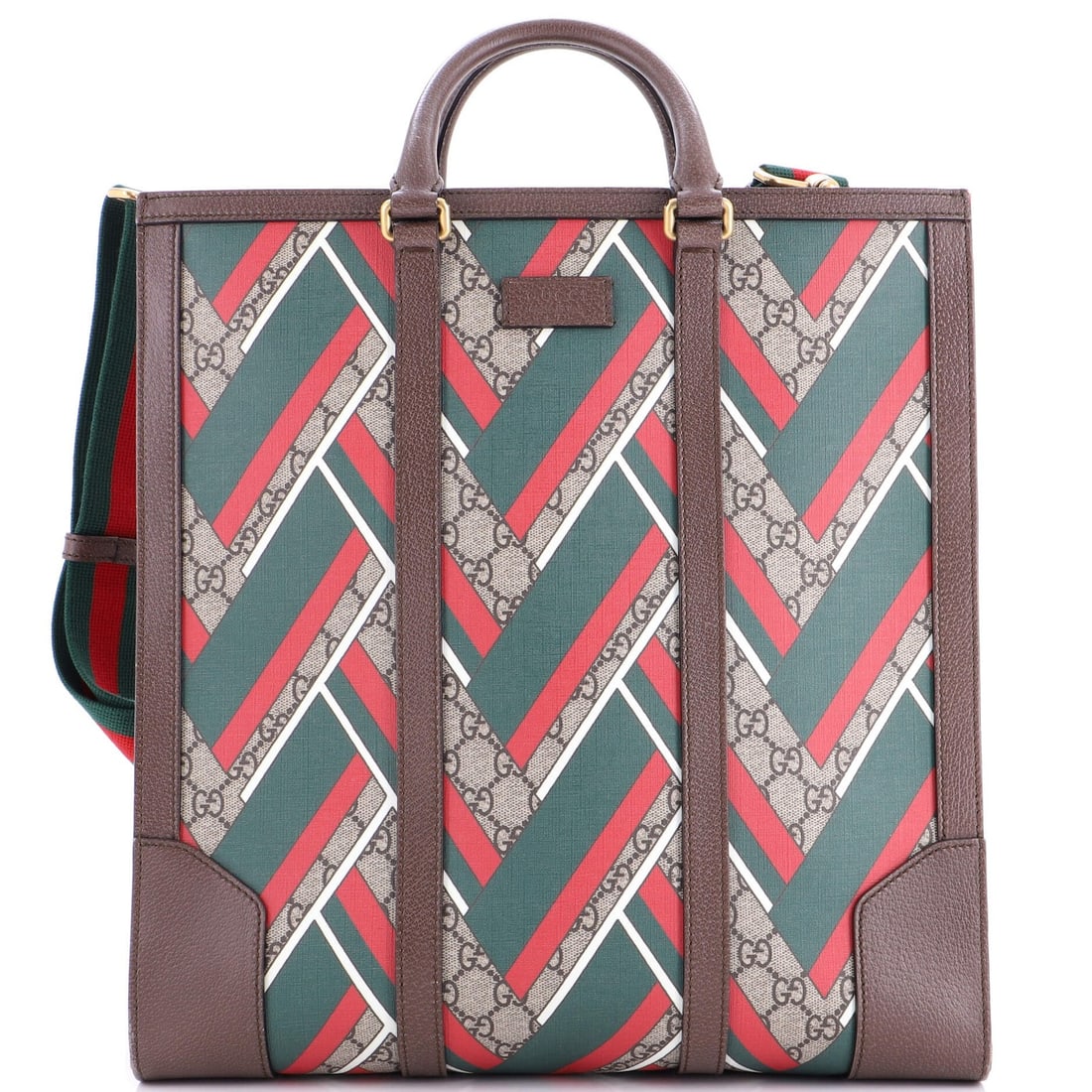 Tall Gucci Web Strap Convertible Tote Printed GG Coated Canvas: Tall Gucci Web Strap Convertible Tote Printed GG Coated Canvas This listing features Tall Gucci Web Strap Convertible Tote Printed GG Coated Canvas. Item specifics are provided below. Item