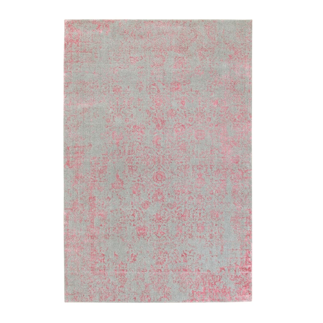 Rug 6'x9' Pink Hand Loomed Jacquard Wool and Art Silk All Over Design: Rug 6'x9' Pink Hand Loomed Jacquard Wool and Art Silk All Over Design This listing features Rug 6'x9' Pink Hand Loomed Jacquard Wool and Art Silk All Over Design. Item specifics are provided below. 