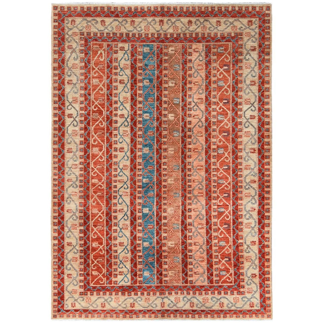 Rug 6'2"x8'8" Colorful Super Kazak with Shawl Design Hand Knotted Wool (1 of 12)