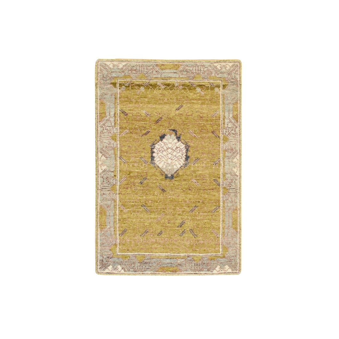 Rug 2'1"x3'1" Golden Yellow Pinecone Design Hand Knotted Pure Wool Mat: Rug 2'1"x3'1" Golden Yellow Pinecone Design Hand Knotted Pure Wool Mat This listing features Rug 2'1"x3'1" Golden Yellow Pinecone Design Hand Knotted Pure Wool Mat. Item specifics are provided below.