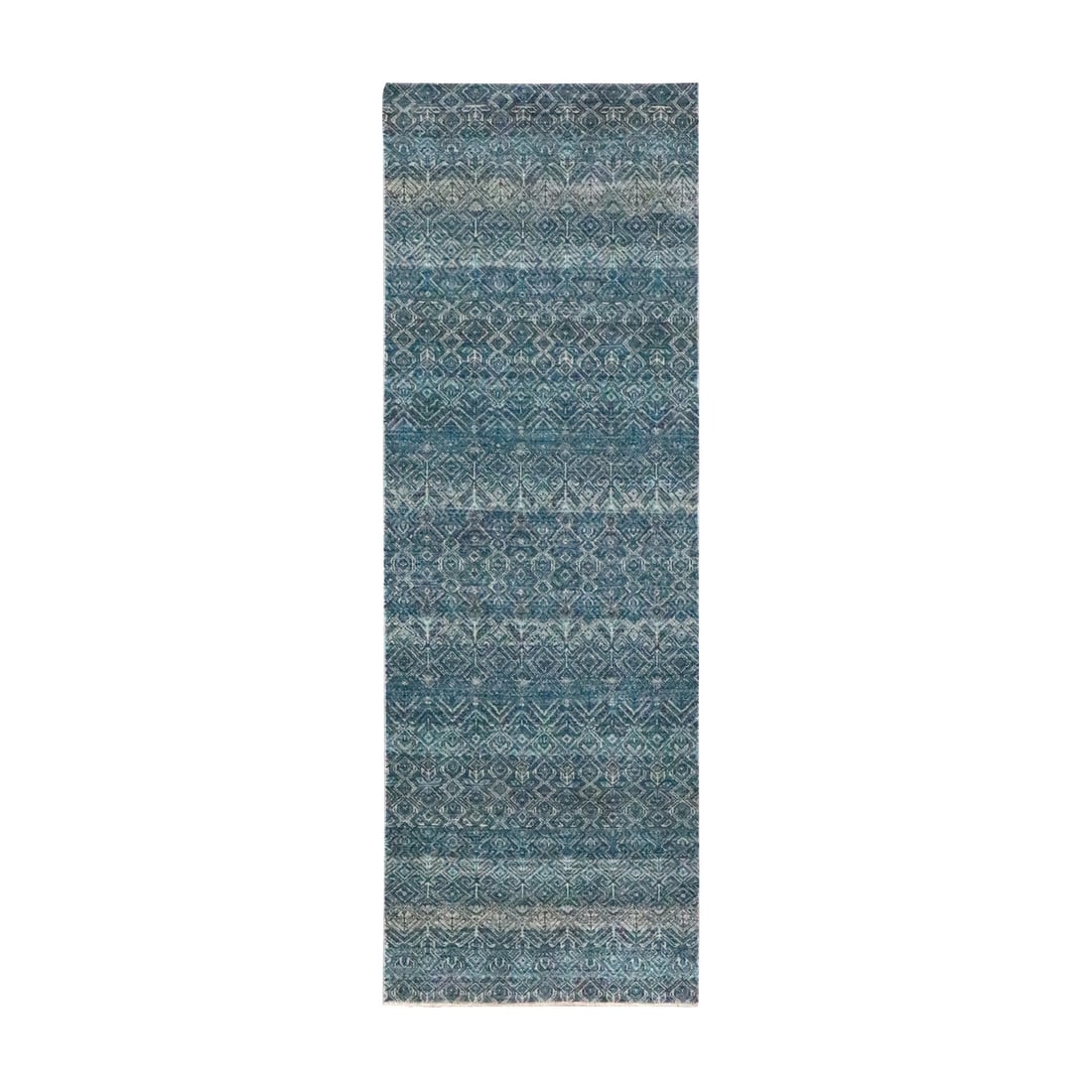Rug 2'7"x7'7" Blue Kohinoor Herat Pattern Soft Wool Hand Knotted Runner (1 of 7)
