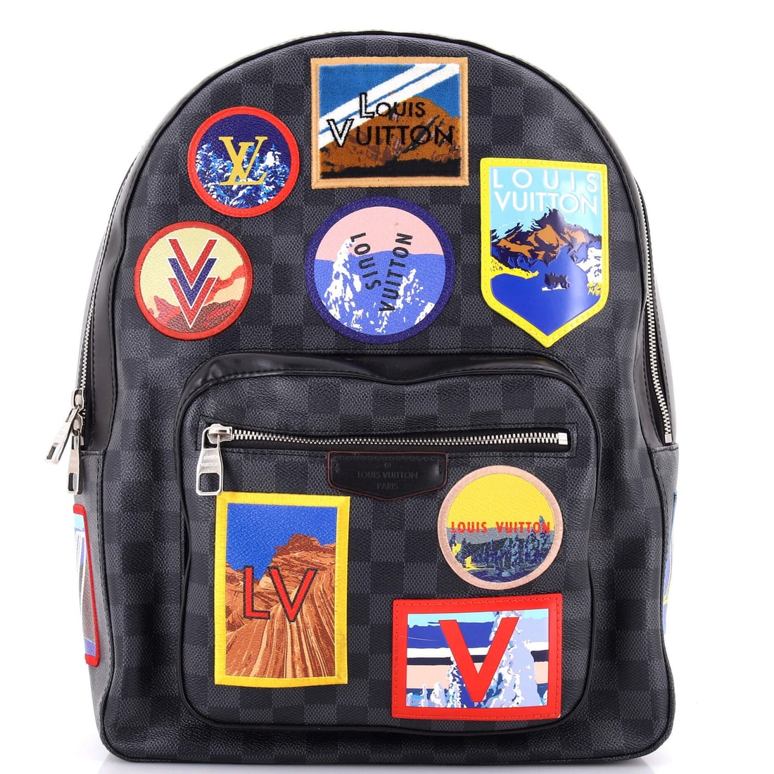 Graphite Louis Vuitton Josh Backpack Alps Patches Damier (1 of 8)