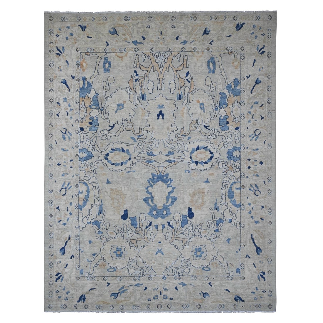 Rug 9'x11'7" Oyster Gray Ziegler Mahal Design Peshawar Hand Knotted Wool (1 of 11)