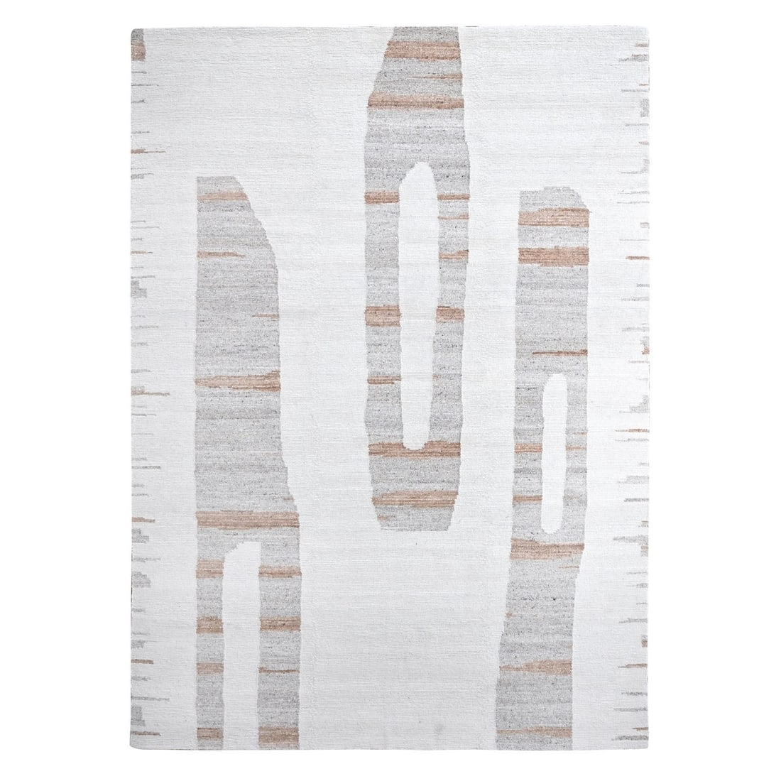 Rug 10'x14'2" Ivory Hand Knotted Minimalist Design Flat Weave Pure Wool (1 of 11)