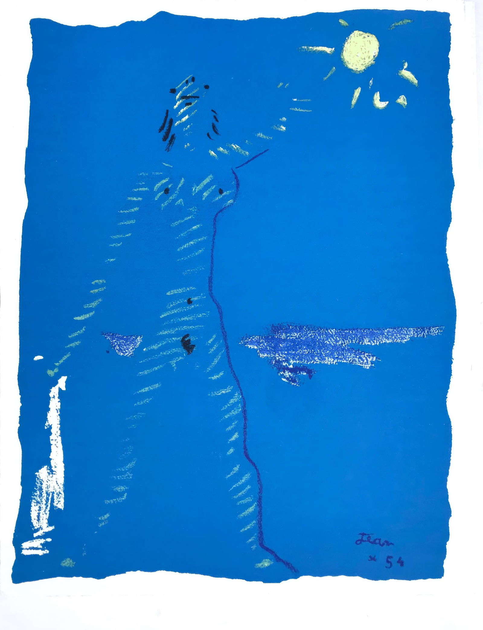1955 - Jean Cocteau - Untitled - from Under the Coat of Fire - Lithograph: 1955 - Jean Cocteau - Untitled - from Under the Coat of Fire - Lithograph This listing features 1955 - Jean Cocteau - Untitled - from Under the Coat of Fire - Lithograph. Item specifics are provided b