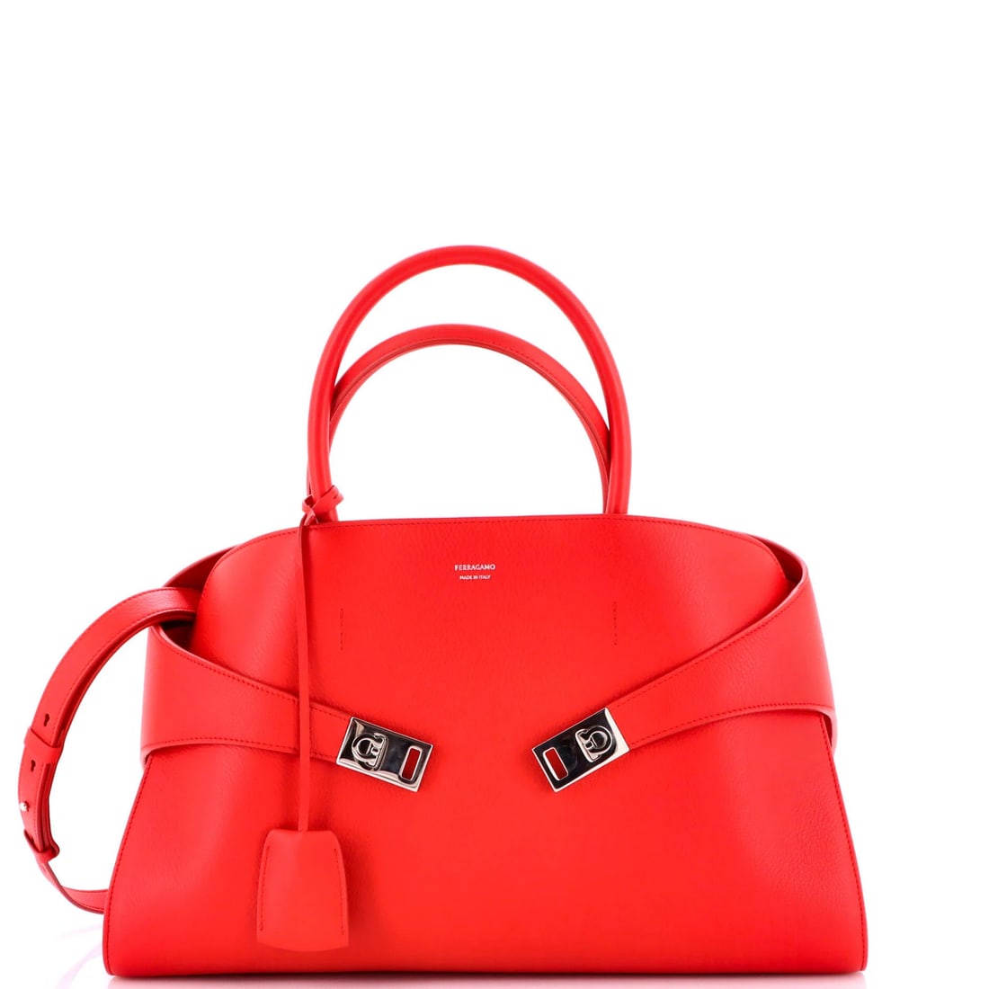 Large Salvatore Ferragamo Hug Top Handle Bag Leather (1 of 6)