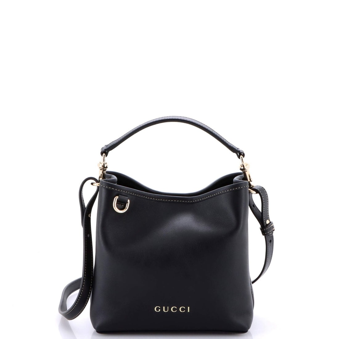 Small Gucci Emblem Bucket Bag Leather (1 of 5)