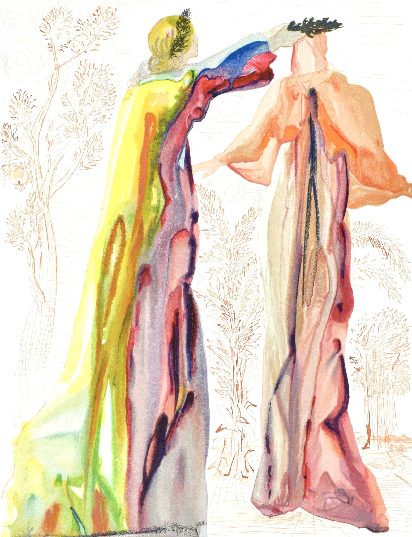 Woodcut - Salvador Dali - Purgatorio XXVII (Michler/ Lpsinger 1039-1138; Field 189-200) - La Divina: Woodcut - Salvador Dali - Purgatorio XXVII (Michler/ Lpsinger 1039-1138; Field 189-200) - La Divina Commedia This listing features Woodcut - Salvador Dali - Purgatorio XXVII (Michler/ Lpsinger