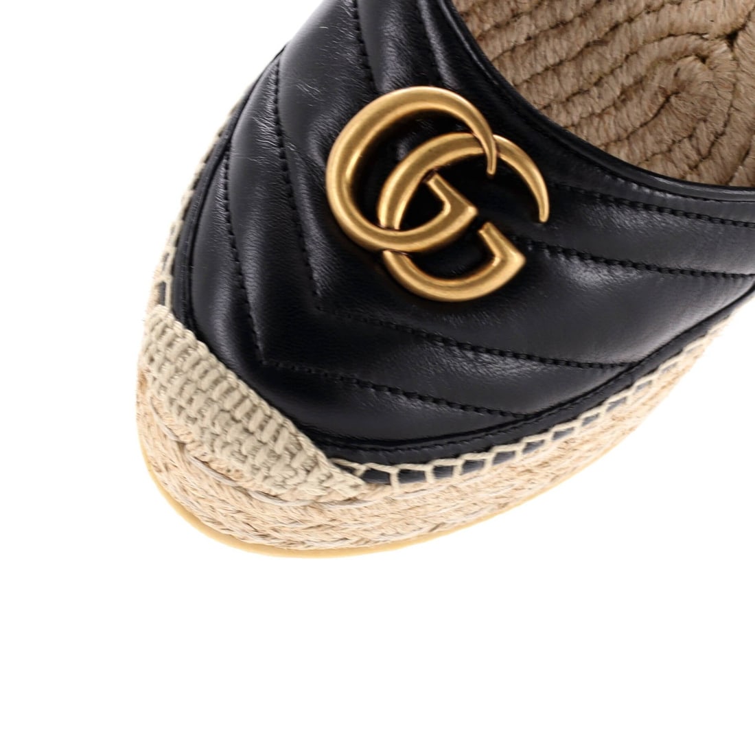 Leather Gucci Women's GG Marmont Wedge Espadrilles Matelasse - 5