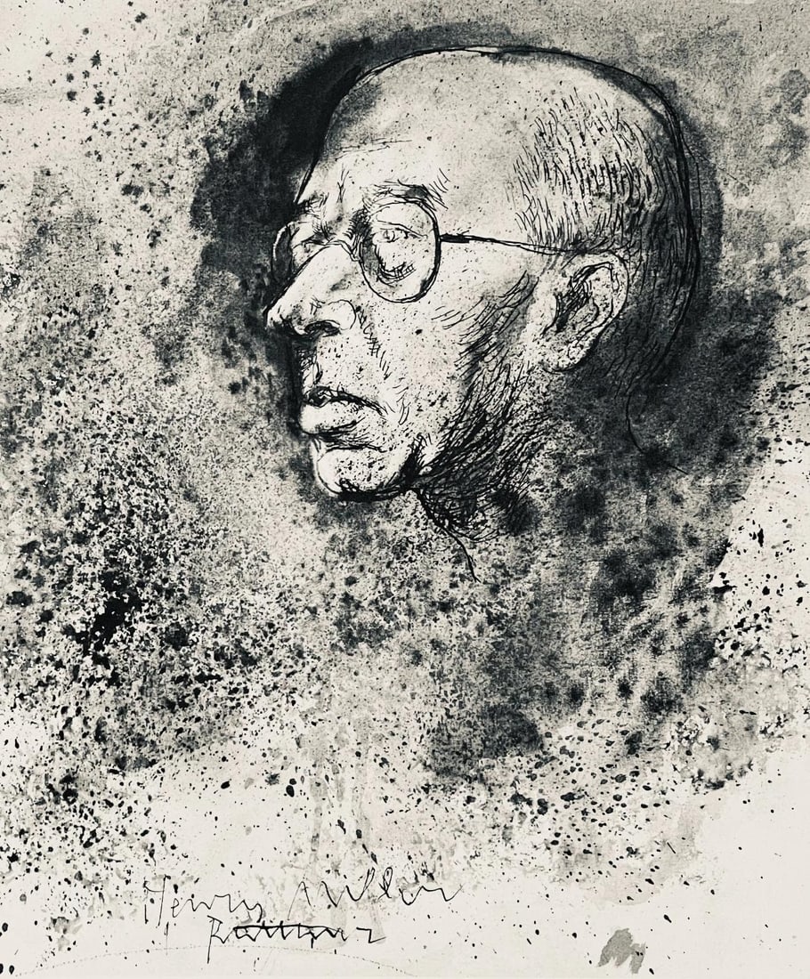 Lithograph - Abraham Rattner - Portrait of Henry Miller: Lithograph - Abraham Rattner - Portrait of Henry Miller This listing features Lithograph - Abraham Rattner - Portrait of Henry Miller. Item specifics are provided below. Item Specifics: Paper Size: 17