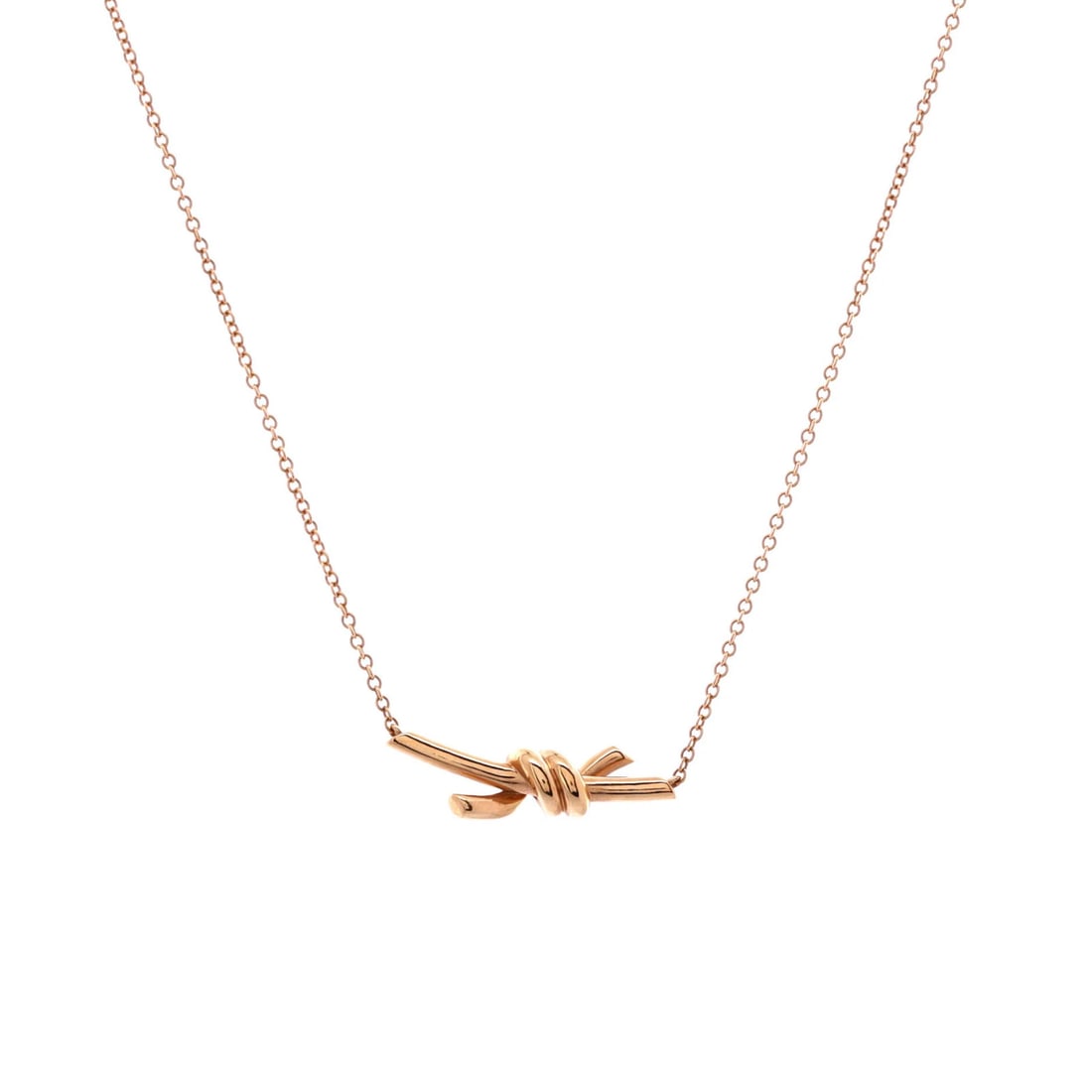 Gold Tiffany & Co. Knot Pendant Necklace 18K Rose: Gold Tiffany & Co. Knot Pendant Necklace 18K Rose This listing features Gold Tiffany & Co. Knot Pendant Necklace 18K Rose. Item specifics are provided below. Item Specifics: Brand: Tiffany & Co.