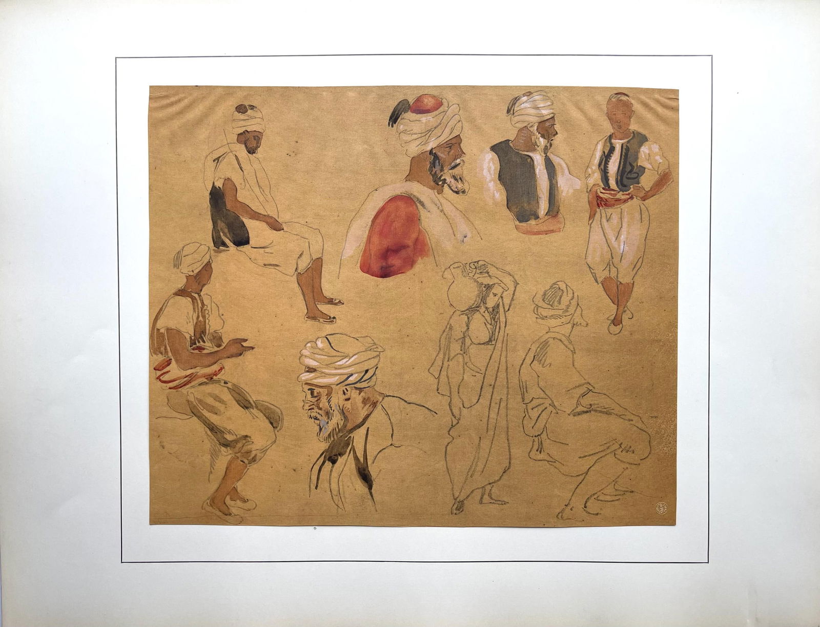 Lithograph - Eugne Delacroix - Composition - Trente et un Dessins et Aquarelles du Maroc - 7