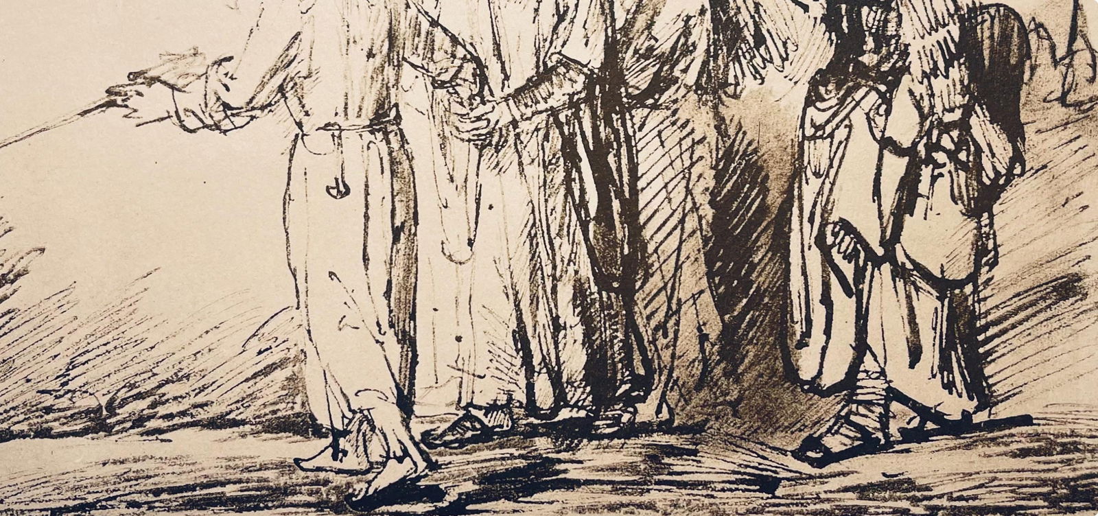 Collotype - Rembrandt van Rijn - Lot Brought Forth from Sodom - Rembrandt - Drawings from the Bible - 3