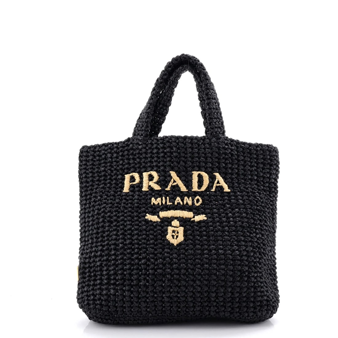 Small Prada Logo Tote Raffia: Small Prada Logo Tote Raffia This listing features Small Prada Logo Tote Raffia. Item specifics are provided below. Item Specifics: Brand: Prada Exterior Material: Raffia Style: Totes Exterior