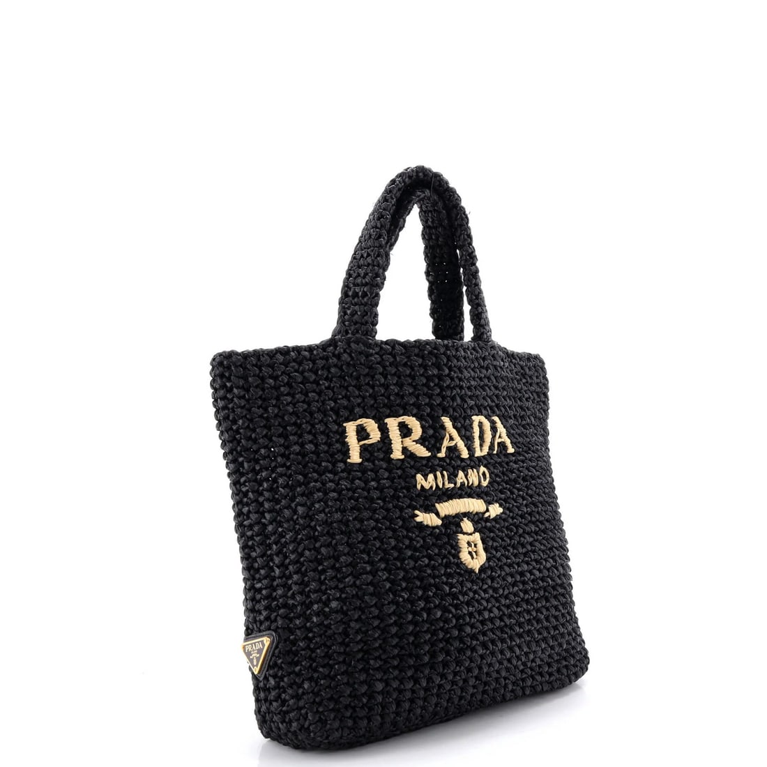 Small Prada Logo Tote Raffia - 2