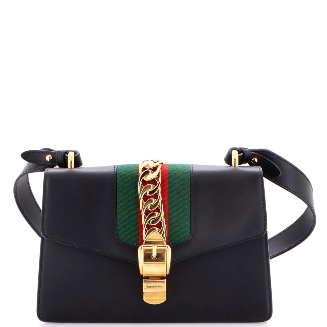 Small Gucci Sylvie Shoulder Bag Leather: Small Gucci Sylvie Shoulder Bag Leather This listing features Small Gucci Sylvie Shoulder Bag Leather. Item specifics are provided below. Item Specifics: Brand: Gucci Exterior Material: Leather Style: