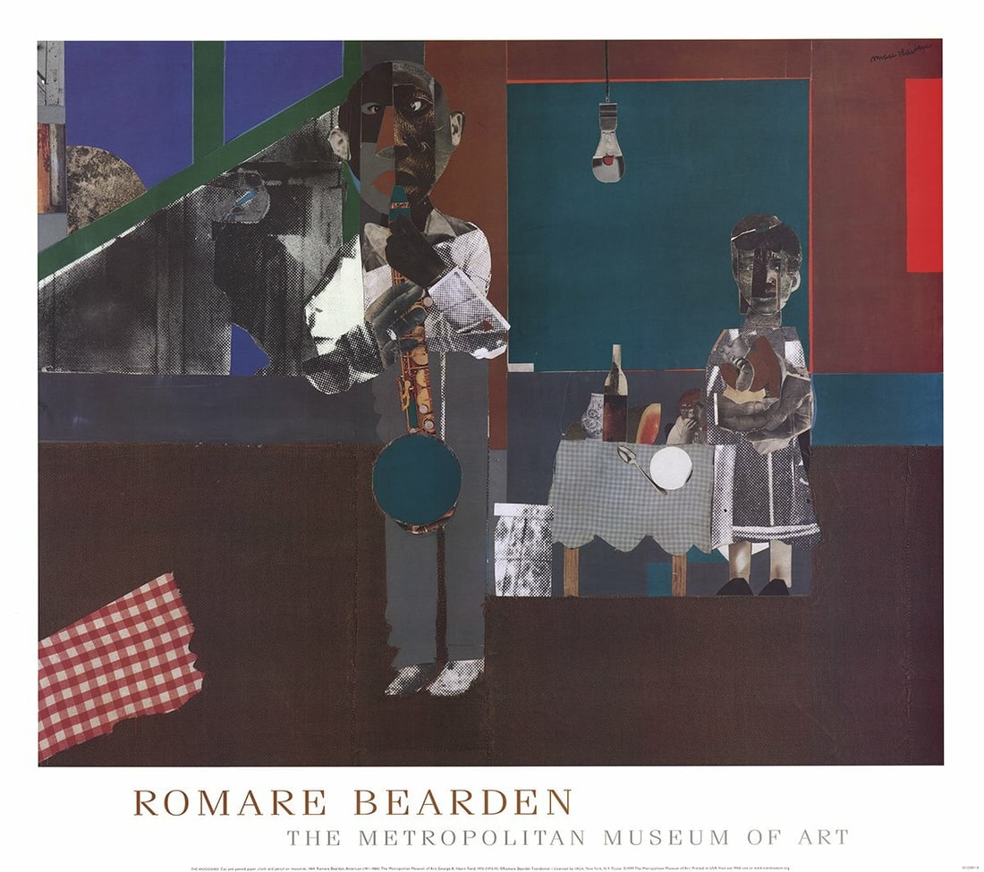 B ROMARE BEARDEN The Woodshed 30" x 34" Poster 1999 African American Multicolor (1 of 7)
